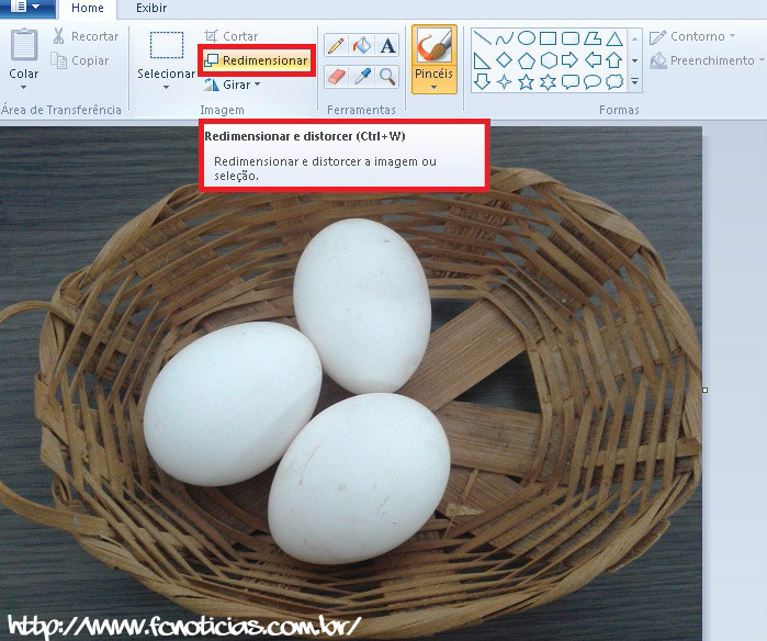 Como alterar as dimensões de uma foto