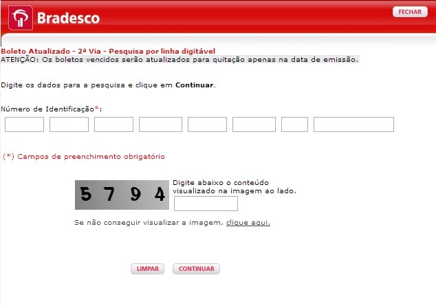 2° via linha digitável