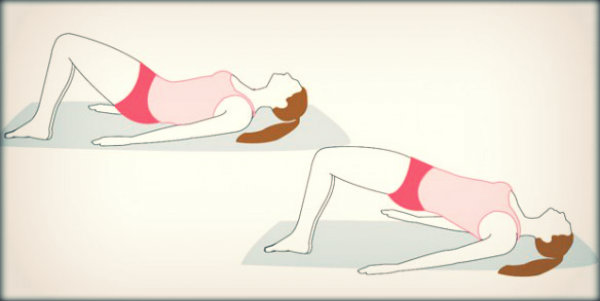 Representação da extensão do pescoço com elevação de quadril. (Créditos da foto: http://futurasaude.com.br/)