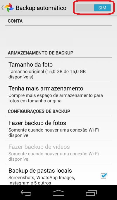 Como retirar o backup automático no Moto G