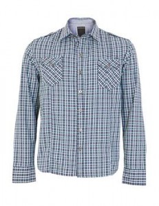 Camisa Calvin Klein Martingale Pockets azul