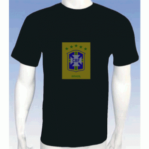 Camiseta Eletrônica Led Com Brasão Da Copa Do Brasil