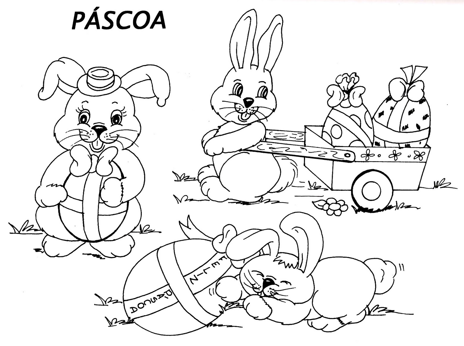 Coelhinho da Páscoa desenhos para colorir: Imprimir e 