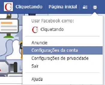 Configurações da conta