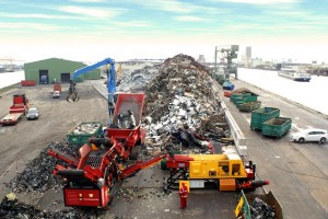 Galpão para reciclagem de metais.