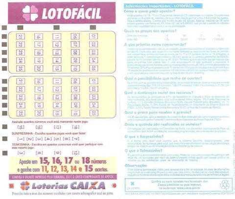 Jogo lotofácil