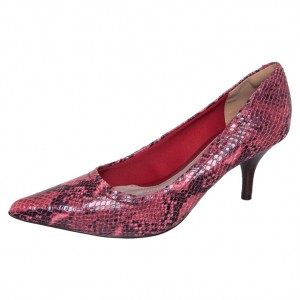 Scarpin Via Marte Cobra Vermelho